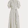 Kermanvärinen/musta naisten Ralph Lauren Striped Mulberry -silkkimekko Kermanvärinen/musta naisten Ralph Lauren Striped Mulberry -silkkimekko