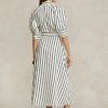 Kermanvärinen/musta naisten Ralph Lauren Striped Mulberry -silkkimekko Kermanvärinen/musta naisten Ralph Lauren Striped Mulberry -silkkimekko