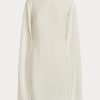Kermanvärinen naisten Ralph Lauren Cape Georgette -cocktailmekko Kermanvärinen naisten Ralph Lauren Cape Georgette -cocktailmekko