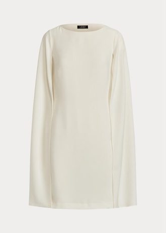 Kermanvärinen naisten Ralph Lauren Cape Georgette -cocktailmekko Kermanvärinen naisten Ralph Lauren Cape Georgette -cocktailmekko
