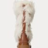 Kermanvärinen naisten Ralph Lauren Celia Shearling & Kiillotetut nahkasaappaat Kermanvärinen naisten Ralph Lauren Celia Shearling & Kiillotetut nahkasaappaat