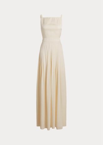 Kermanvärinen naisten Ralph Lauren Talbert Crepe-back-Satin iltapuku Kermanvärinen naisten Ralph Lauren Talbert Crepe-back-Satin iltapuku