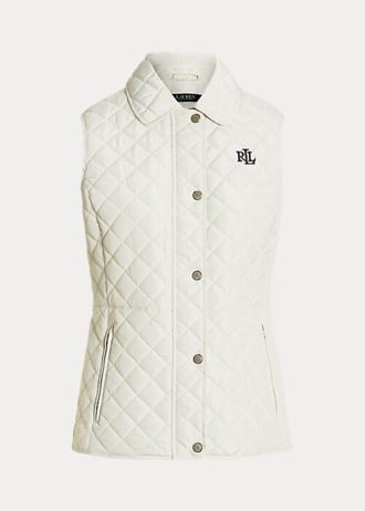 Kermanvärinen naisten Ralph Lauren timanttitikattu liivi Kermanvärinen naisten Ralph Lauren timanttitikattu liivi