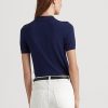 Kermanväriset / laivastonsiniset naisten Ralph Lauren -kaksisävyiset puuvillaneulepuserot Kermanväriset / laivastonsiniset naisten Ralph Lauren -kaksisävyiset puuvillaneulepuserot