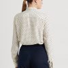 Kermanväriset / laivastonsiniset Naisten Ralph Lauren Polka-Dot Tie-Neck Crepe paidat