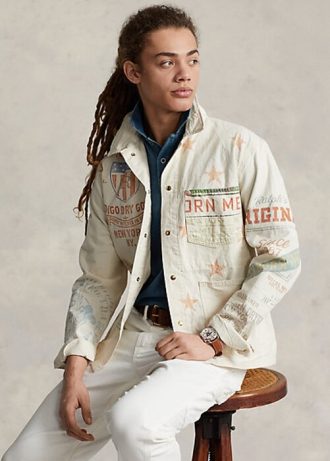 Kermanväriset miesten Ralph Lauren Denim Graphic Painter -takit