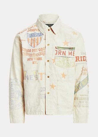 Kermanväriset miesten Ralph Lauren Denim Graphic Painter -takit