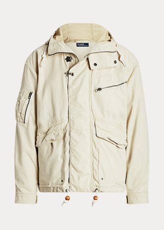 Kermanväriset miesten Ralph Lauren Herringbone -hupulliset takit