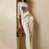 Kermanväriset naisten Ralph Lauren Flag Cashmere -neulepuserot