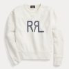 Kermanväriset naisten Ralph Lauren -logoiset ranskalaiset Terry Crewneck -puserot Kermanväriset naisten Ralph Lauren -logoiset ranskalaiset Terry Crewneck -puserot