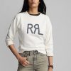 Kermanväriset naisten Ralph Lauren -logoiset ranskalaiset Terry Crewneck -puserot Kermanväriset naisten Ralph Lauren -logoiset ranskalaiset Terry Crewneck -puserot