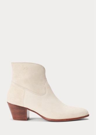 Kermanväriset naisten Ralph Lauren Lucille Calfskin-mokkanahkasaappaat