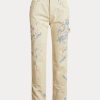 Kermanväriset naisten Ralph Lauren Paint-Splatter Denim Carpenter Farkut Kermanväriset naisten Ralph Lauren Paint-Splatter Denim Carpenter Farkut