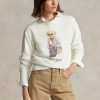 Kermanväriset naisten Ralph Lauren Polo Bear Fleece Crewneck collegepaidat