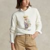 Kermanväriset naisten Ralph Lauren Polo Bear Fleece Crewneck collegepaidat