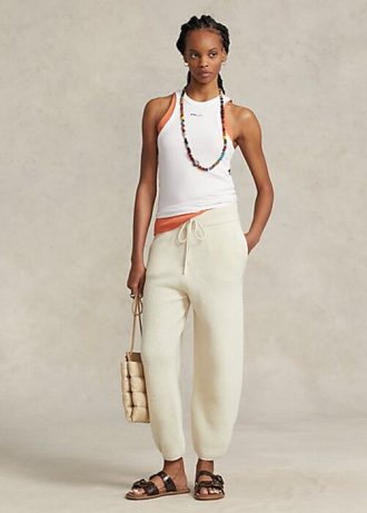 Kermanväriset naisten Ralph Lauren Rib-Knit Cashmere Villa Neulehousut