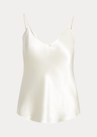 Kermanväriset naisten Ralph Lauren Silk Camisole Topit Kermanväriset naisten Ralph Lauren Silk Camisole Topit