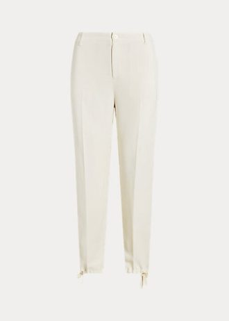 Kermanväriset naisten Ralph Lauren Stretch Cady kapenevat housut