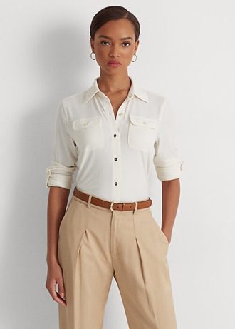 Kermanväriset naisten Ralph Lauren Stretch Jersey -paidat Kermanväriset naisten Ralph Lauren Stretch Jersey -paidat