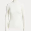 Kermanväriset Naisten Ralph Lauren Stretch Ribbed Turtleneck T-paidat Kermanväriset Naisten Ralph Lauren Stretch Ribbed Turtleneck T-paidat