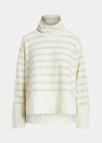 Kermanväriset naisten Ralph Lauren Striped Performance -fleece-neulepuserot Kermanväriset naisten Ralph Lauren Striped Performance -fleece-neulepuserot