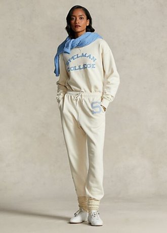 Kermanväriset naisten Ralph Lauren The Spelman Collection -fleece-swetarihousut