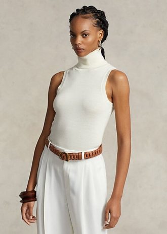 Kermanväriset naisten Ralph Lauren -villaiset hihattomat villapaidat