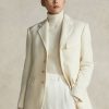 Kermanväriset naisten Ralph Lauren Wool-Blend Herringbone-takit