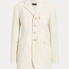 Kermanväriset naisten Ralph Lauren Wool-Blend Herringbone-takit