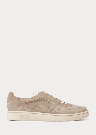 Khaki miesten Ralph Lauren Courtin mokkanahkaiset matalat tennarit Khaki miesten Ralph Lauren Courtin mokkanahkaiset matalat tennarit