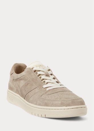 Khaki miesten Ralph Lauren Courtin mokkanahkaiset matalat tennarit Khaki miesten Ralph Lauren Courtin mokkanahkaiset matalat tennarit