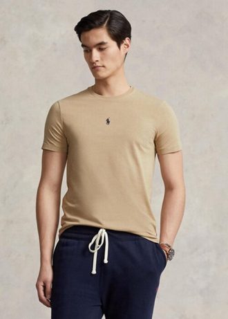 Khaki Miesten Ralph Lauren Custom Slim Fit Crewneck T-paidat