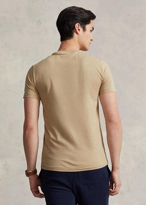 Khaki Miesten Ralph Lauren Custom Slim Fit Crewneck T-paidat Khaki Miesten Ralph Lauren Custom Slim Fit Crewneck T-paidat