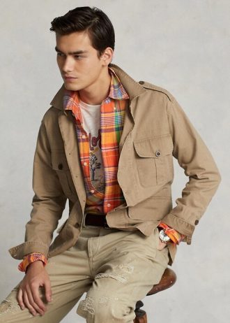 Khaki miesten Ralph Lauren Dobby Utility -takit