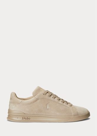 Khaki miesten Ralph Lauren Heritage Court II Suede -lenkkarit Khaki miesten Ralph Lauren Heritage Court II Suede -lenkkarit