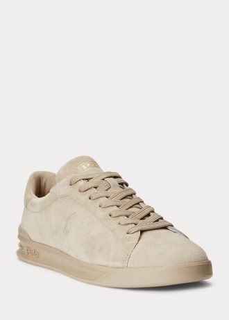 Khaki miesten Ralph Lauren Heritage Court II Suede -lenkkarit Khaki miesten Ralph Lauren Heritage Court II Suede -lenkkarit