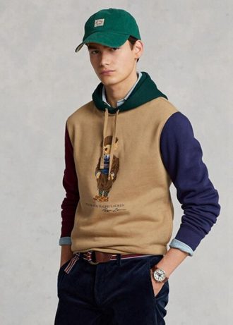Khaki miesten Ralph Lauren Polo Bear -värinen fleecehuppari