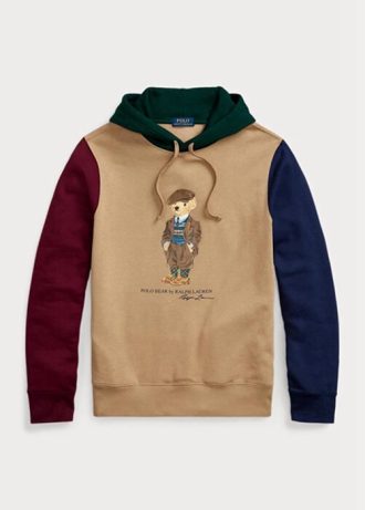 Khaki miesten Ralph Lauren Polo Bear -värinen fleecehuppari