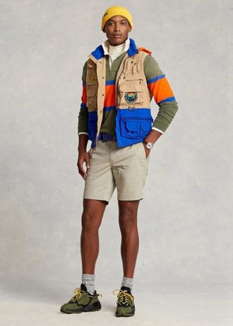 Khaki miesten Ralph Lauren Stretch Straight Fit chino shortsit