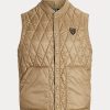 Khaki miesten Ralph Lauren vettä hylkivä tikattu liivi