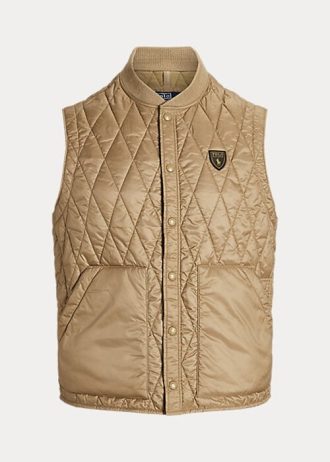 Khaki miesten Ralph Lauren vettä hylkivä tikattu liivi