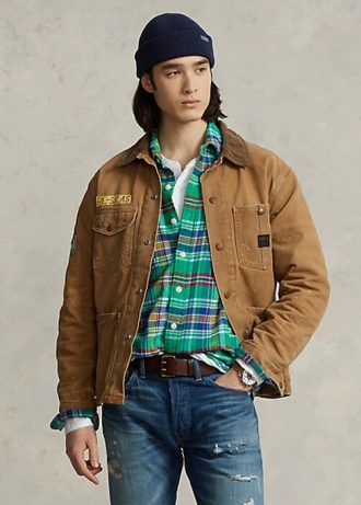 Khaki miesten Ralph Lauren -villavuoratut kenttätakit
