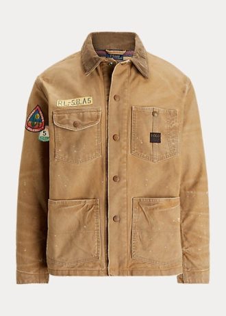 Khaki miesten Ralph Lauren -villavuoratut kenttätakit