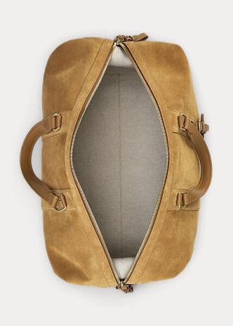 Khaki miesten Ralph Lauren Welingtonin vasikan mokkanahkaiset kassit
