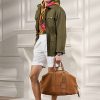 Khaki miesten Ralph Lauren Welingtonin vasikan mokkanahkaiset kassit
