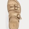 Harmaa naisten Ralph Lauren Ezra Calfskin Suede sandaalit Harmaa naisten Ralph Lauren Ezra Calfskin Suede sandaalit