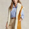 Khaki naisten Ralph Lauren käännettävä shearling-liivi Khaki naisten Ralph Lauren käännettävä shearling-liivi