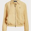 Khaki naisten Ralph Lauren pellava tuulitakki Khaki naisten Ralph Lauren pellava tuulitakki