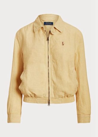 Khaki naisten Ralph Lauren pellava tuulitakki Khaki naisten Ralph Lauren pellava tuulitakki