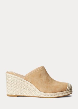 Khaki naisten Ralph Lauren Pennie Suede Espadrille